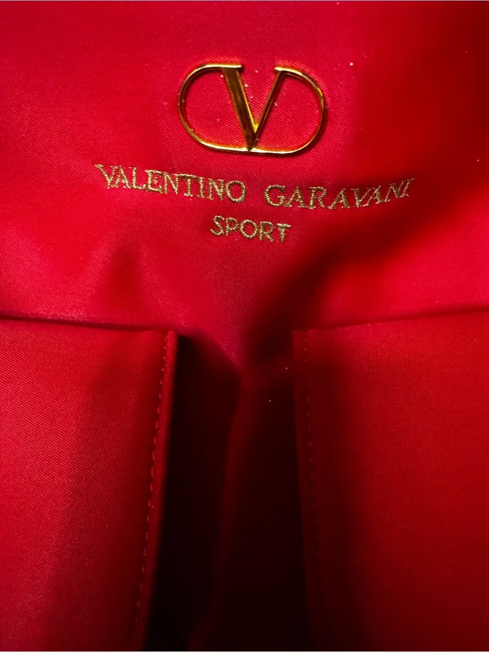 Valentino Garavani Bright Red Double Pocket Shoulder Bag